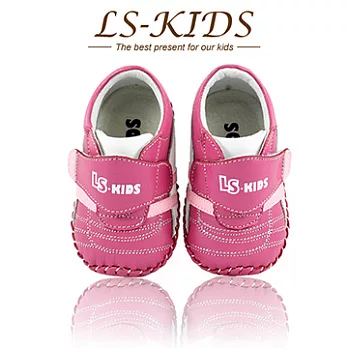 【LS-KIDS】手工精緻學步鞋-柔軟皮革系列-小精靈粉 13桃紅