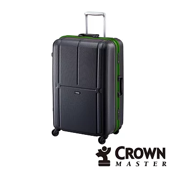 CROWN MASTER 極輕炫彩19吋PC鋁框TSA海關安全鎖行李箱-綠框綠框