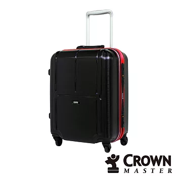 CROWN MASTER 極輕炫彩19吋PC鋁框TSA海關安全鎖行李箱-紅框紅框