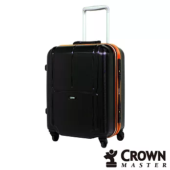 CROWN MASTER 極輕炫彩19吋PC鋁框TSA海關安全鎖行李箱-橘框橘框
