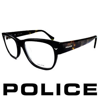 POLICE 義大利警察都會款個性型男眼鏡-膠框(黑綠) POV1765-703X