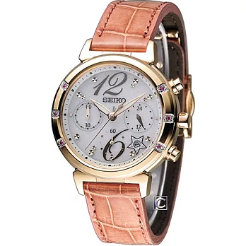 精工 SEIKO LUKIA 星舞密碼 計時腕錶 V175-0CR0P SSC868J1藕色