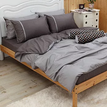 LITA麗塔 舒活系列-灰墨 雙人四件式純棉薄床包枕套組