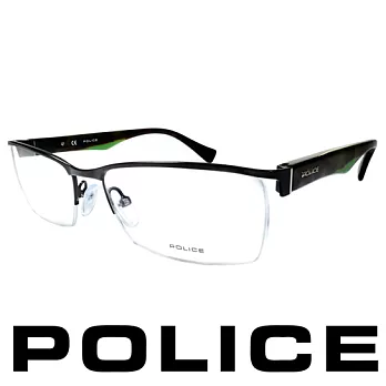 POLICE 義大利警察都會款個性型男眼鏡-半框(漸層綠) POV8718-0531