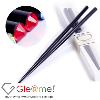 【蘭堂創意】Gle@me!-彩色水晶21公分黑木筷子紅色