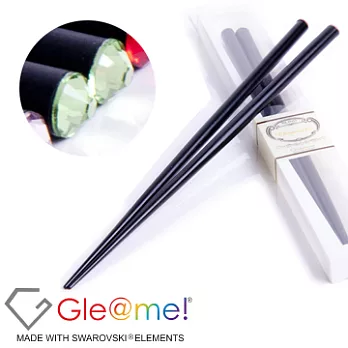 【蘭堂創意】Gle@me!-彩色水晶21公分黑木筷子綠色