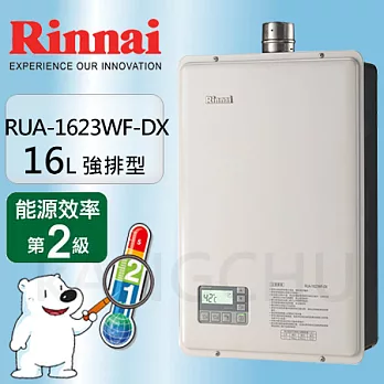 林內16L數位恆溫強制排氣熱水器RUA-1623WF-SD天然瓦斯