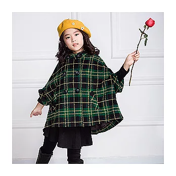 [親子裝]蘇格蘭風斗篷大衣外套母女款親子裝(寶貝) 90紅