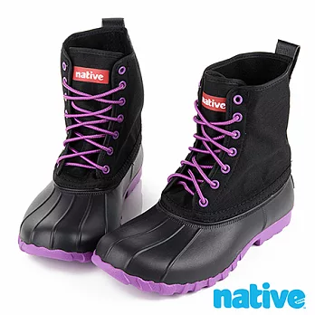 native JIMMY JIFFY BLACK超輕量玩彩獵鴨靴(女款)21黑x紫
