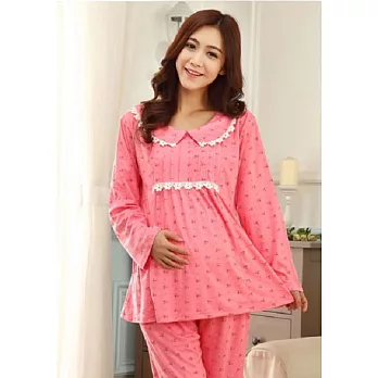 韓版居家孕婦哺乳衣套裝(上衣+褲子)FREE粉紅小花