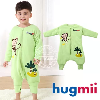 【Hugmii】兒童居家保暖防踢睡袍_猴子S綠色