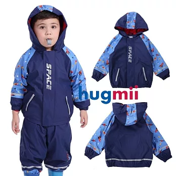 【Hugmii】兒童雙層防風滑雪衣_藍色系M藍色