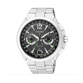 CITIZEN Eco-Drive 精密衛星對時光動能優質腕錶-綠針-CC1091-50F