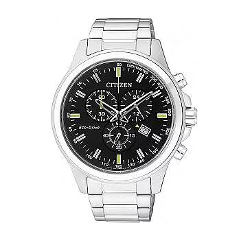 CITIZEN Eco-Drive 光動能絕佳選擇計時優質腕錶-黑-AT2310-57E