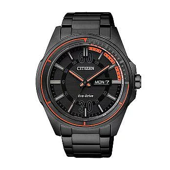CITIZEN Eco-Drive 紳士品味光動能時尚優質腕錶-黑-AW0035-51E
