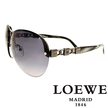 LOEWE 西班牙皇室品牌羅威經典LOGO三環鎖鏈太陽眼鏡(黑色) SLW379-0568