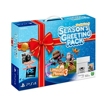 PS4《Season’s Greeting Pack Bundle》入手好時機包冰河白+第二之手把任選+副場直立架-白+副場雙手把充電座+12個月會籍（專）手把白