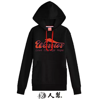 【男人幫】T5717＊【曼哈頓美式英文字母連帽T恤拉繩】黑色 S尺寸