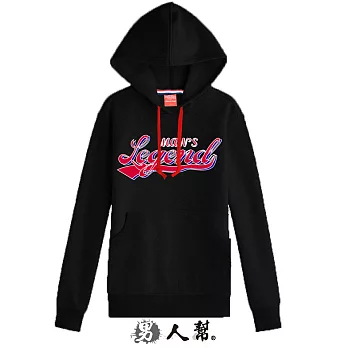 【男人幫】T5718＊【紐約美式英文字母連帽T恤拉繩】黑色S尺寸