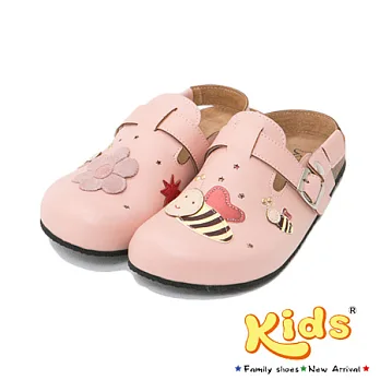 Kids小蜜蜂樂園前包後空勃肯風鞋-甜美粉兒童款25甜美粉