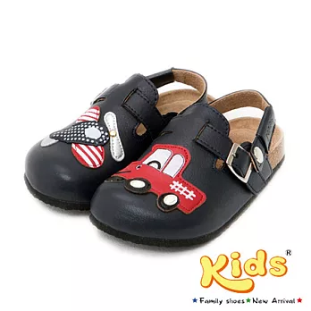 Kids美國大飛機前包後空勃肯風鞋-經典藍兒童款25經典藍