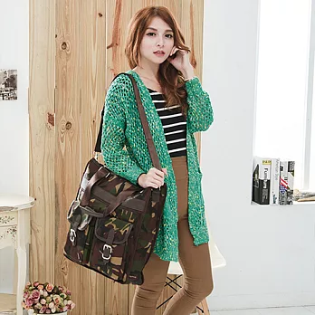 MANDE RHODE 曼德羅德 雙口袋手拿肩側兩用包-迷彩(607)