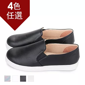 FUFA MIT 皮質休閒懶人鞋(FE11) -共四色23.5黑