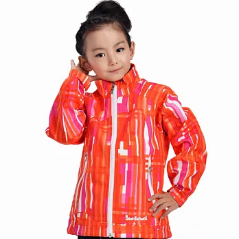 【聖伯納 St.Bonalt】女童-防風防潑水立領外套 (3810) XS桔红格條