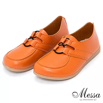 【Messa米莎】(MIT)休閒感扭結裝飾舒適饅頭休閒鞋-五色38橘色
