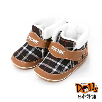 Dolls英國學院格紋手工短靴-經典咖寶寶款12經典咖
