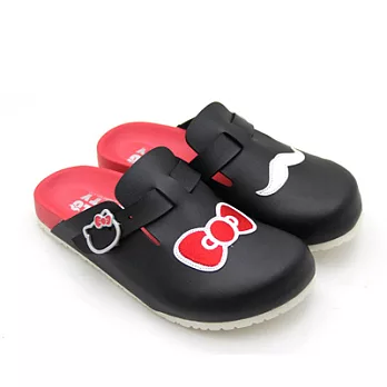 HELLO KITTY 蝴蝶結翹鬍子勃肯拖23黑色