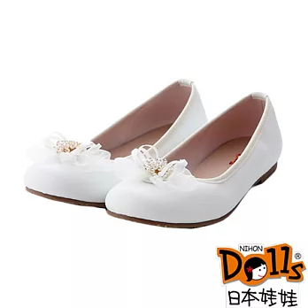 Dolls華麗珍珠芭蕾舞手工娃娃鞋-經典黑大人款36純潔白