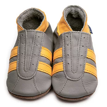英國製Inch Blue，真皮手工學步鞋禮盒，Sports-Grey/Yellow(6~12M)