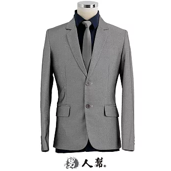 【男人幫】C5319＊【低調奢華銀X黑窄版劍領雙扣西裝外套】銀灰色 M號