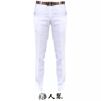 【男人幫】K0428＊【韓風經典白色窄版小直筒西裝褲】白色S號