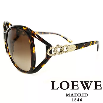 LOEWE 西班牙皇室品牌羅威經典LOGO三環扣繩太陽眼鏡(琥珀) SLW692-0722