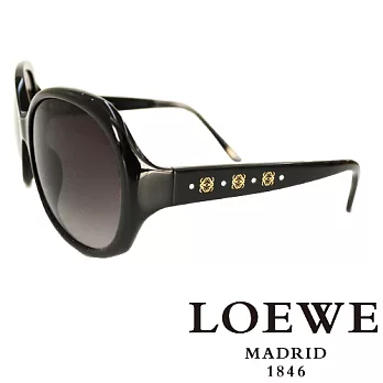 LOEWE 西班牙皇室品牌羅威經典3LOGO太陽眼鏡(黑) SLW741-0700