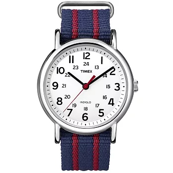 【TIMEX 】天美時經典復刻冷光Weekender系列 (白/藍紅 T2N747)