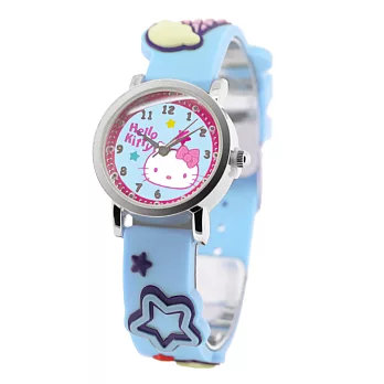 Hello Kitty 歡樂星球立體俏麗腕錶-粉藍