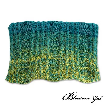 Blossom Gal 經典設計款漸層雙色保暖厚實圍巾(綠黃)綠黃