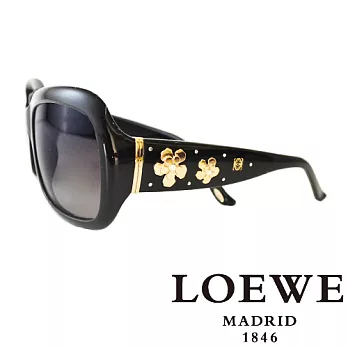 LOEWE 西班牙皇室品牌羅威兩小花高貴太陽眼鏡(黑) SLW778-0700