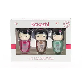Kokeshi 福氣好運娃娃 指甲油3入禮盒