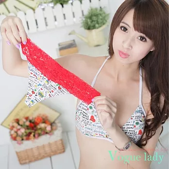 【VOUGE LADY】蕾絲丁字文字系列(紅蕾絲)M紅蕾絲