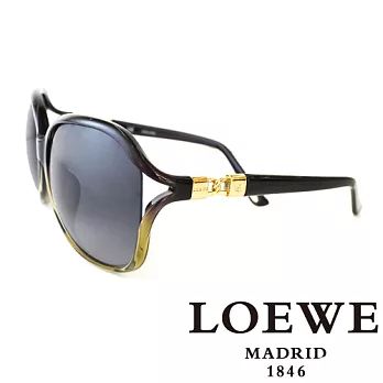 LOEWE 西班牙皇室品牌羅威兩環扣太陽眼鏡(墨綠) SLW785-06VG