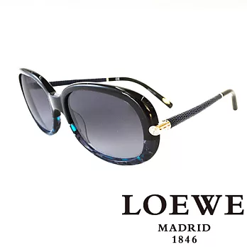 LOEWE 西班牙皇室品牌羅威經典皮革大理石面太陽眼鏡(藍) SLW803-0AB9
