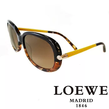 LOEWE 西班牙皇室品牌羅威經典皮革大理石面太陽眼鏡(琥珀) SLW803-0905