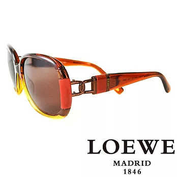 LOEWE 西班牙皇室品牌羅威兩環扣太陽眼鏡(咖啡)SLW807-0D92