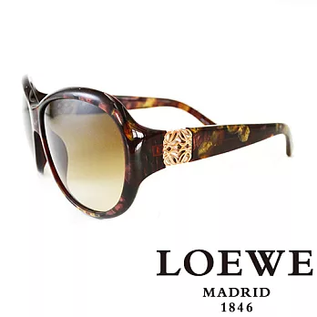 LOEWE 西班牙皇室品牌羅威貴氣花邊太陽眼鏡(咖啡)SLW808-0AHM