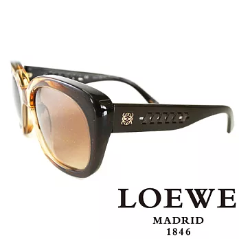 LOEWE 西班牙皇室品牌羅威皇家工藝編織皮革太陽眼鏡(咖啡)SLW842-0AQE