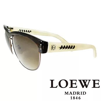 LOEWE 西班牙皇室品牌羅威槓面皇家工藝編織皮革太陽眼鏡(黃)SLW844-0722